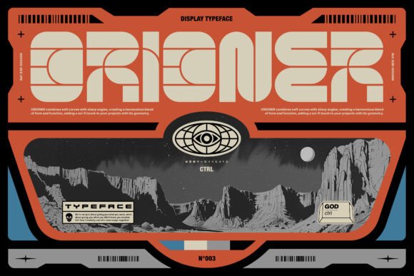 Orioner Display Font for Bold and Futuristic Design